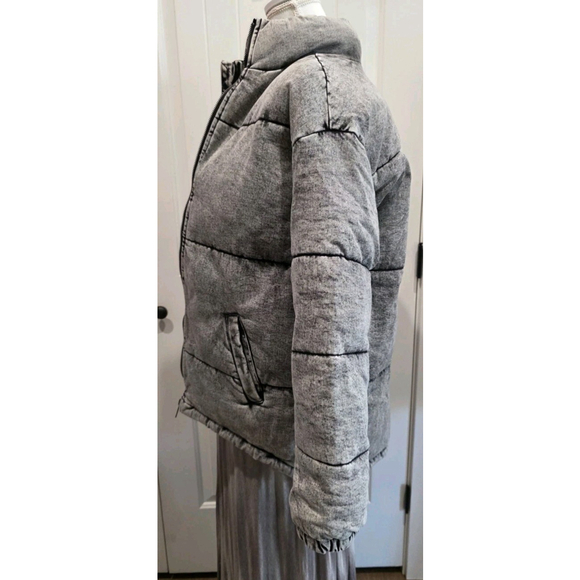 LNDN Denim Puffer Washed Black Size S NWT - Picture 6 of 9